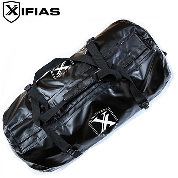 Xifias® Αδιάβροχος Σάκος - Τσάντα Μεταφοράς Στεγανός με Χωρητικότητα 80lt & Βαλβίδα Απελευθέρωσης Νερού - Μαύρος